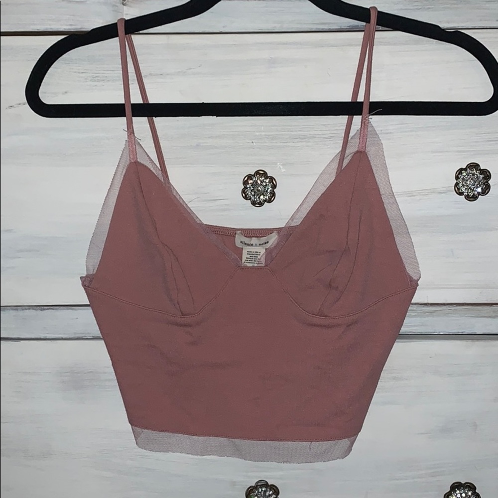 Pink Crop Top with Mesh Detailing!!